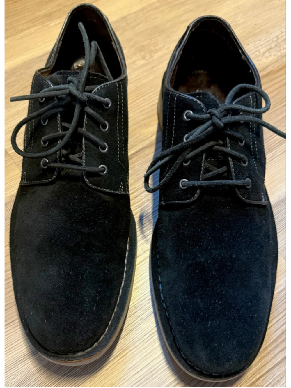 John Varvatos Men's Sid Eva Derby Oxford Black Suede Shoes Sz 9.5
